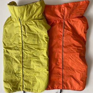 Orange and Neon Yellow Raincoat Jacket for Small Dog